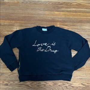 Drifter Black Ribbed Crewneck Sweatshirt UNISEX